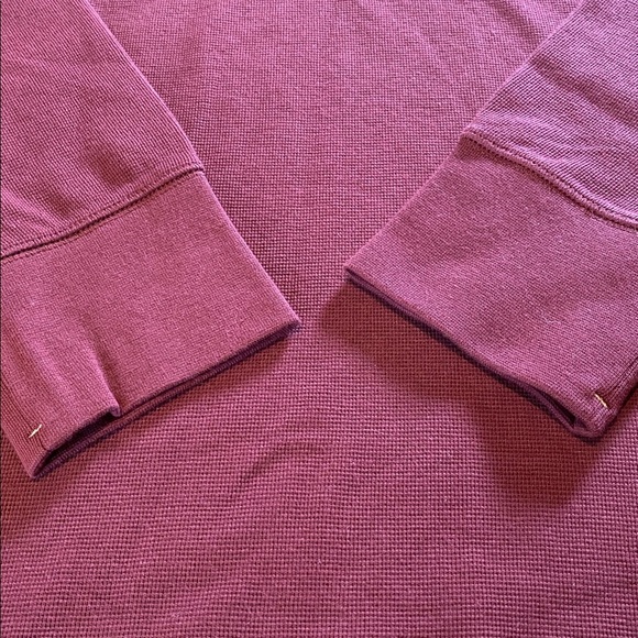 Banana Republic Waffle Knit L/S Polo Cherry Jam Fall 2024 Medium NWOT - Picture 3 of 12